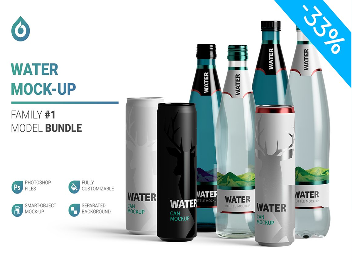 CreativeMarket - Water Bottles & Can Mockup 5789796 1 CreativeMarket - Water Bottles & Can Mockup 5789796