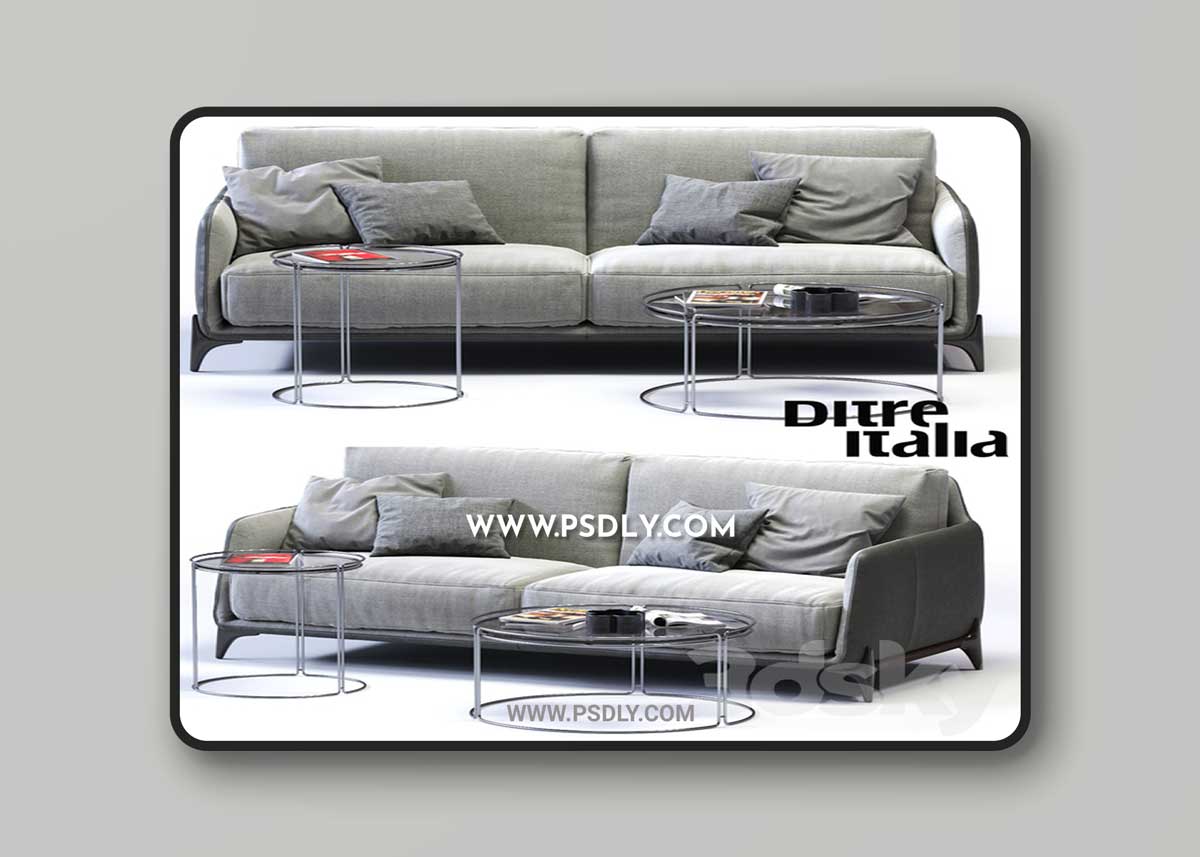 Ditre Italia ELLIOT 3-er Sofa 3D Model 1 Ditre Italia ELLIOT 3-er Sofa 3D Model