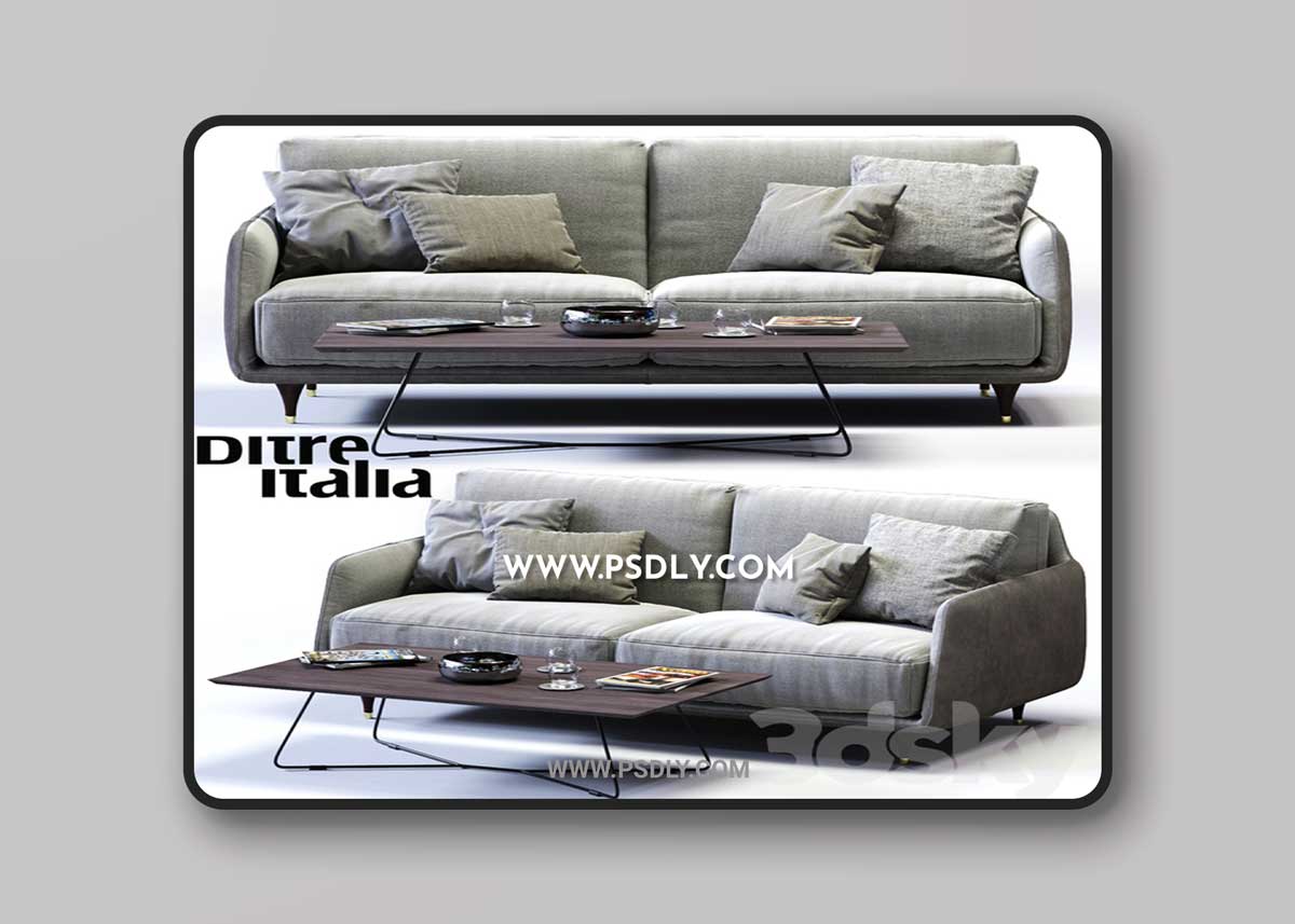 Ditre Italia Elliot 2-er maxi sofa 3D Model 1 Ditre Italia Elliot 2-er maxi sofa 3D Model