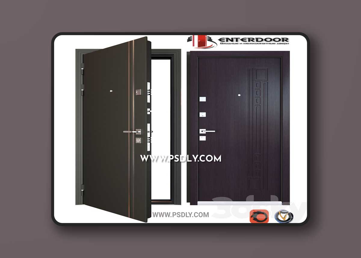 Entrance metal door EnterDoor KvadroLine 3D Model 1 Entrance metal door EnterDoor KvadroLine 3D Model