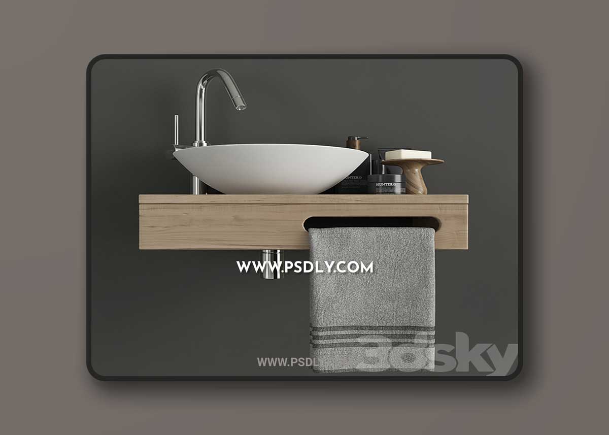 Furniture and decor for the bathroom 3D Model 1 Furniture and decor for the bathroom 3D Model
