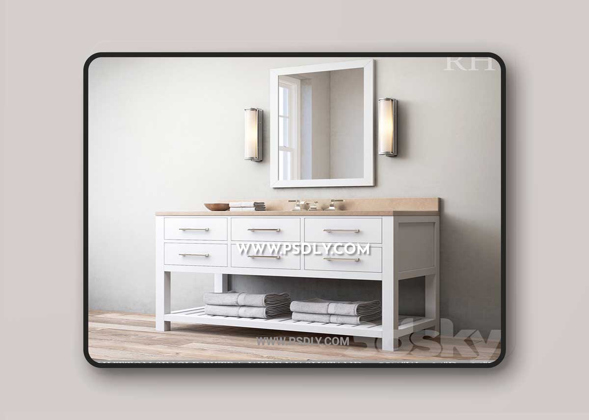 Hutton single Extra-Wide washstand 3D Model 1 Hutton single Extra-Wide washstand 3D Model