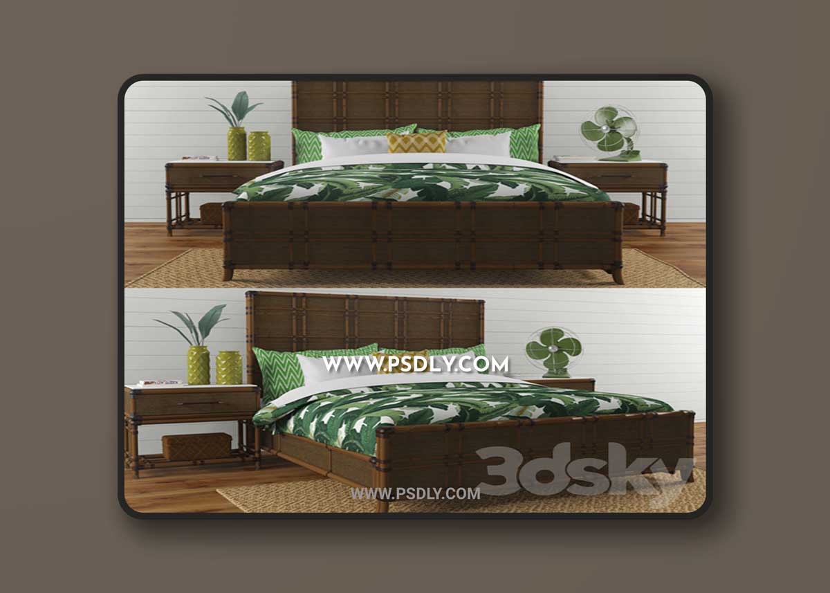 Lexington "Coco bay panel bed" 3D Model 1 Lexington "Coco bay panel bed" 3D Model