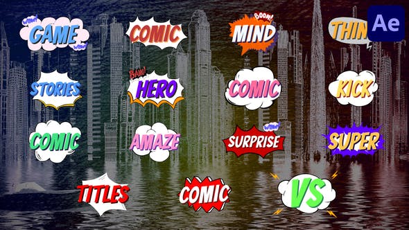 Videohive Comic Titles And Speech Bubbles | After Effects 36125974 1 Videohive Comic Titles And Speech Bubbles | After Effects 36125974