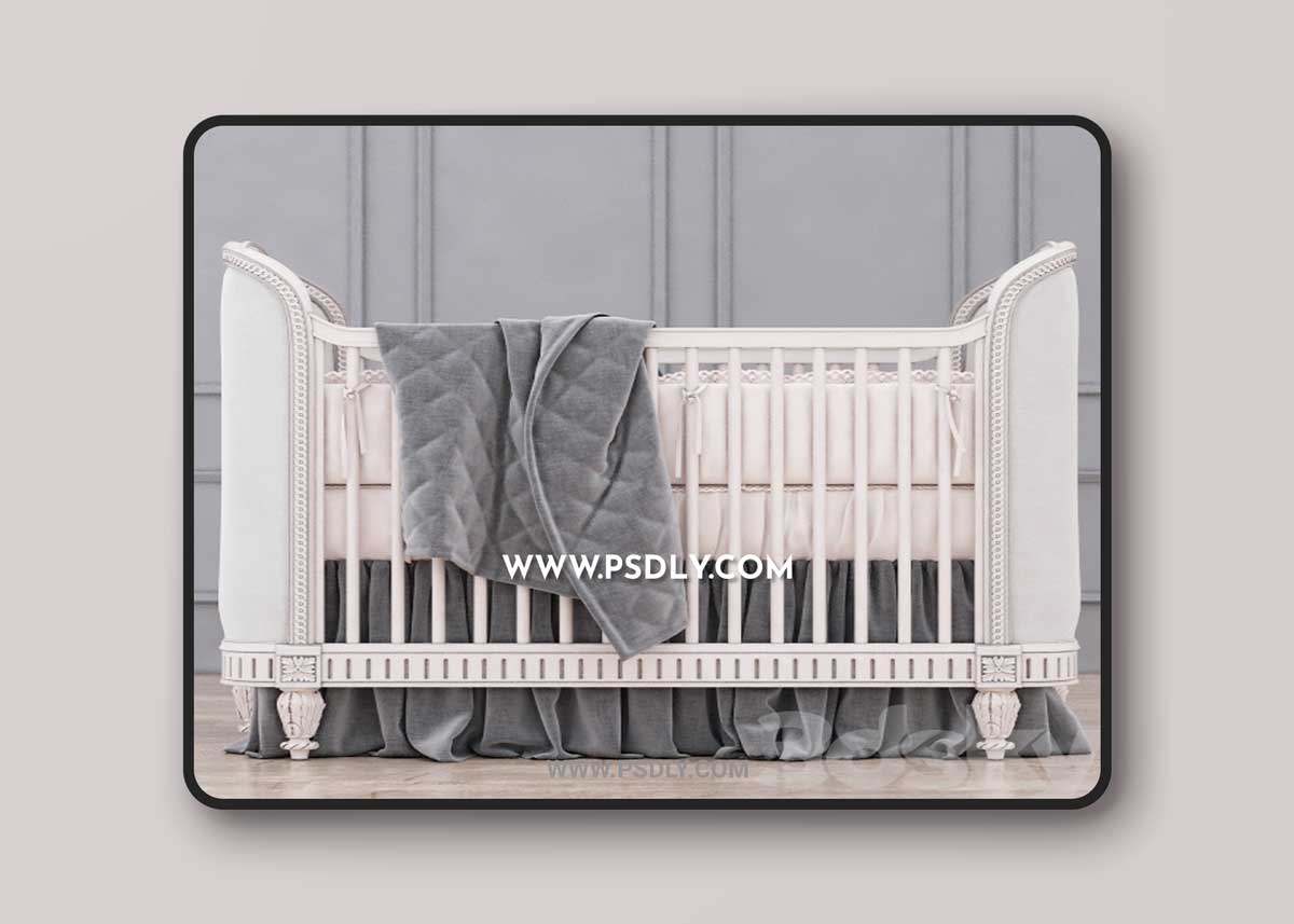 RH Belle Upholstered Crib (Antique Grey Mist) 1 RH Belle Upholstered Crib (Antique Grey Mist)