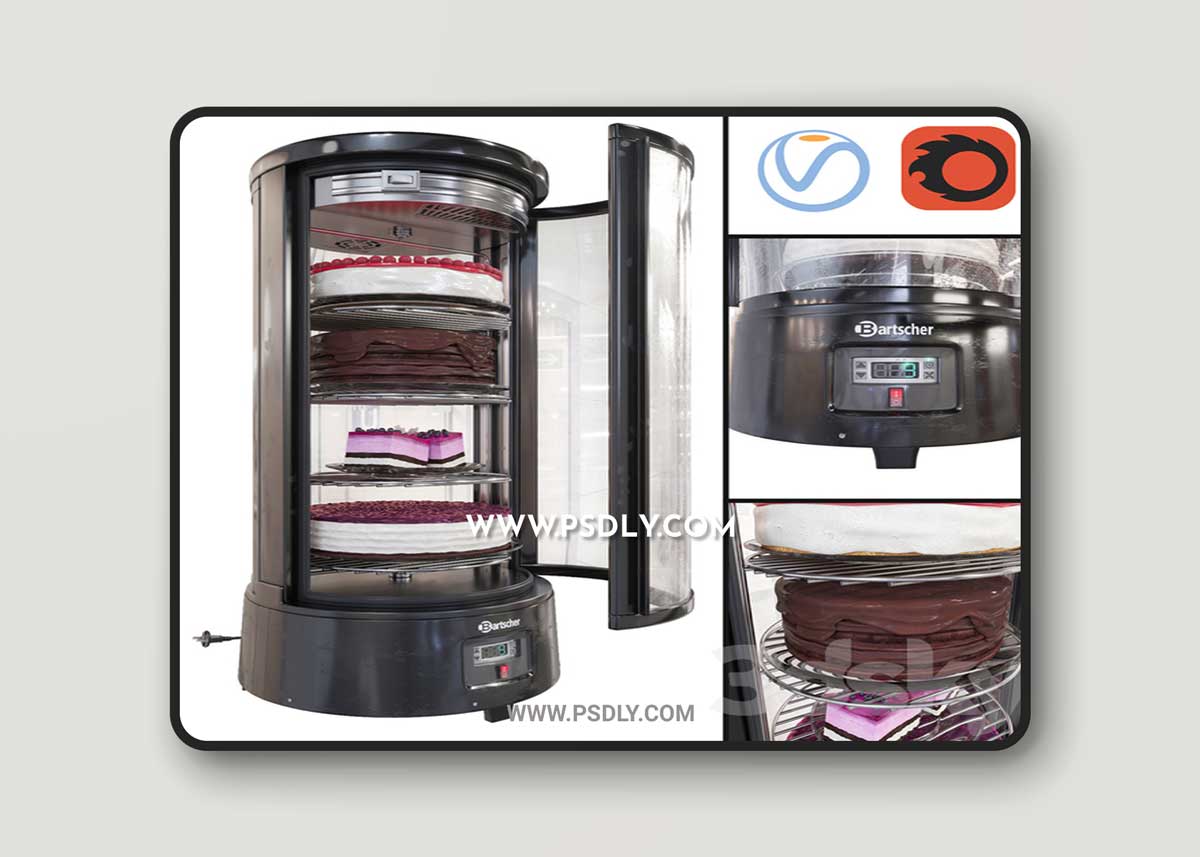 Refrigerated showcase Bartscher 3D Model 1 Refrigerated showcase Bartscher 3D Model