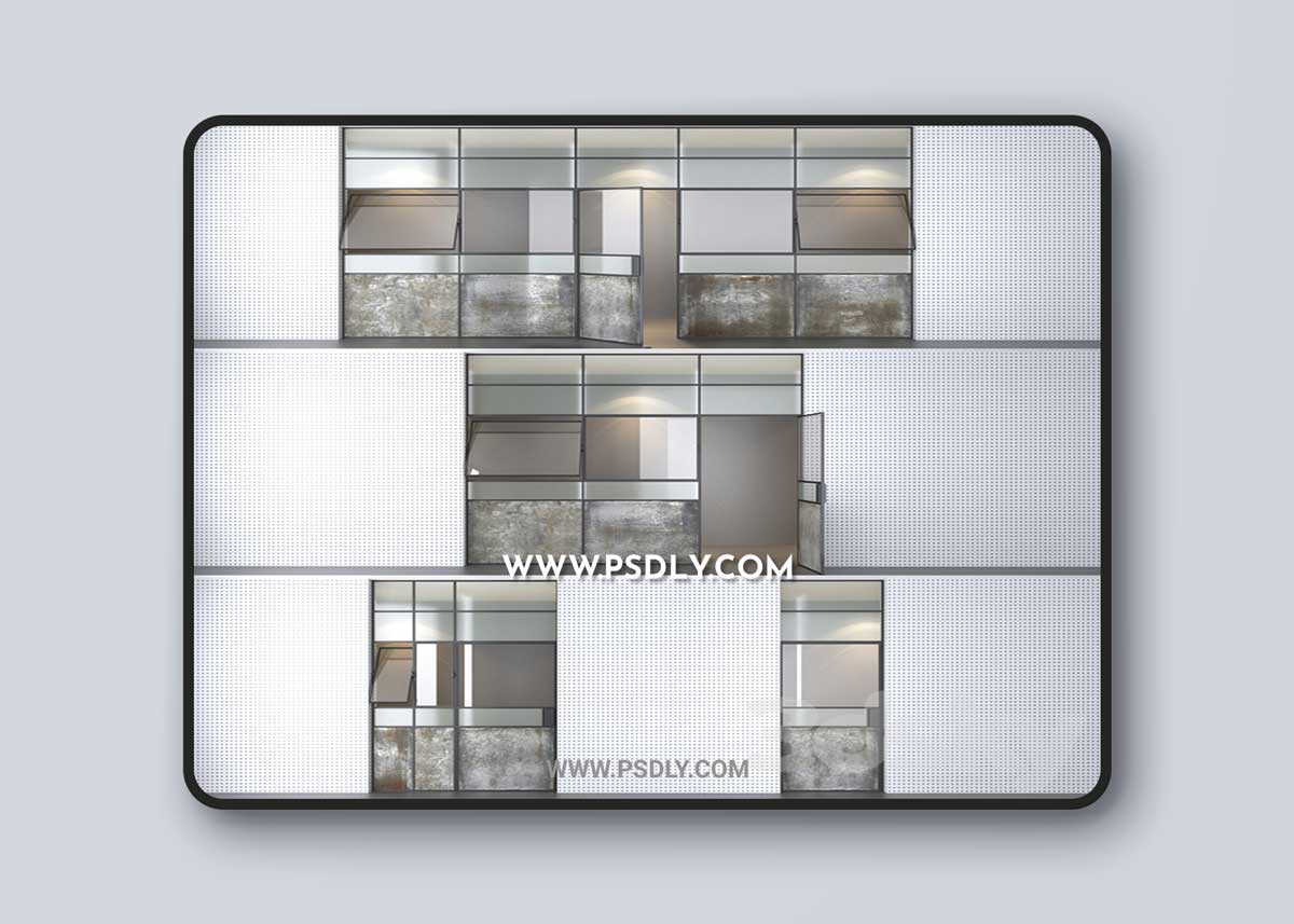 Set 4 steel doors wired glass wireglass 3D Model 1 Set 4 steel doors wired glass wireglass 3D Model