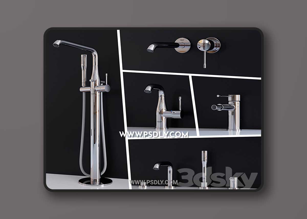 Set mixer Grohe Essence New (Part 2) 3D Model 1 Set mixer Grohe Essence New (Part 2) 3D Model