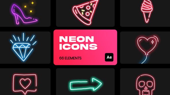 Videohive Neon Icons for After Effects 36312671 1 Videohive Neon Icons for After Effects 36312671