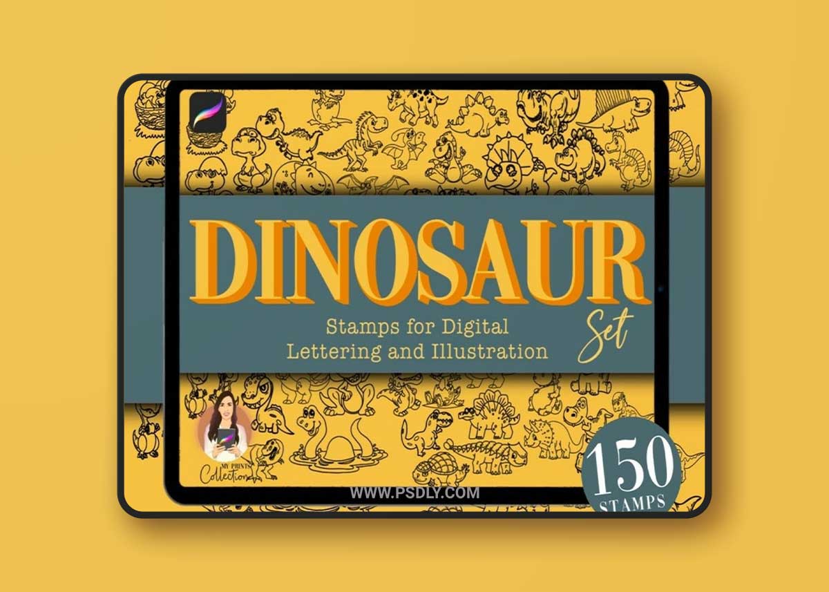 150 Dinosaur Procreate Stamps Set 1 150 Dinosaur Procreate Stamps Set