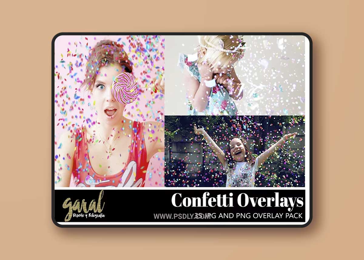 35 Confetti Photoshop Overlays, JPG and PNG files 1 35 Confetti Photoshop Overlays, JPG and PNG files