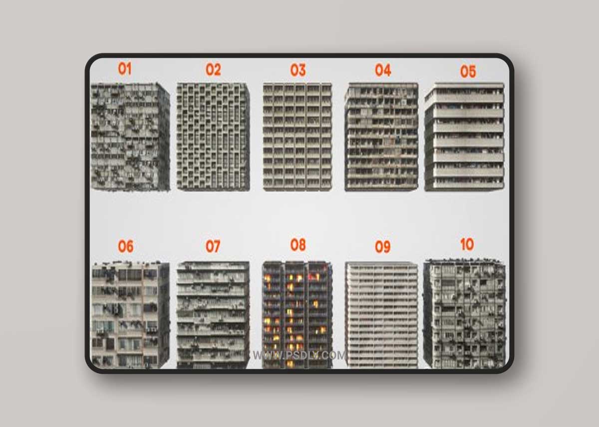 Apartment Buildings PBR Materials (4K) 3D Model 1 Apartment Buildings PBR Materials (4K) 3D Model