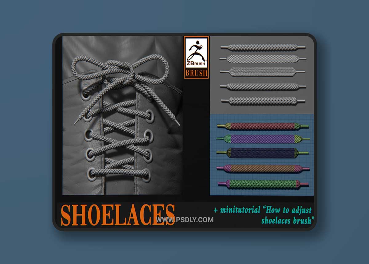 Artstation - Shoelaces brush For ZBrush 3D Model 1 Artstation - Shoelaces brush For ZBrush 3D Model