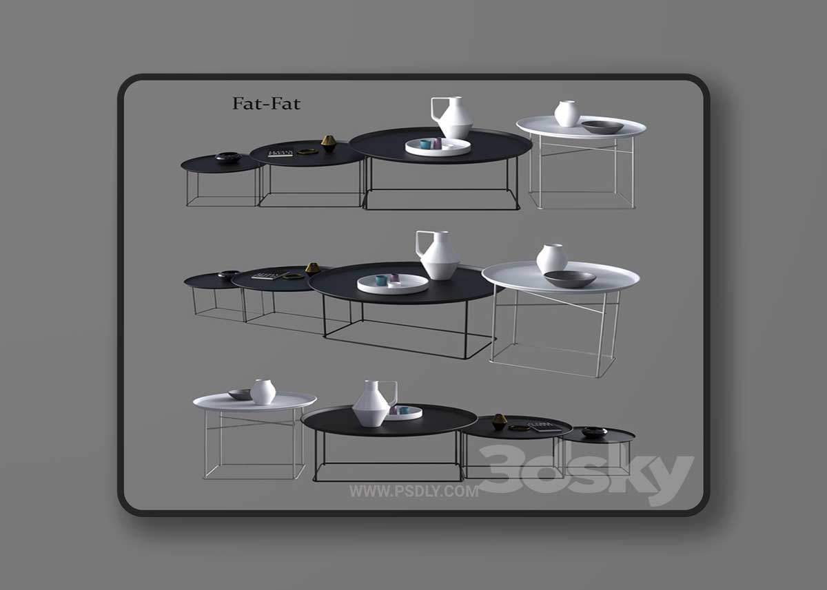 B & B Italia Maxalto Coffee Small Tables Fat-Fat 1 B & B Italia Maxalto Coffee Small Tables Fat-Fat