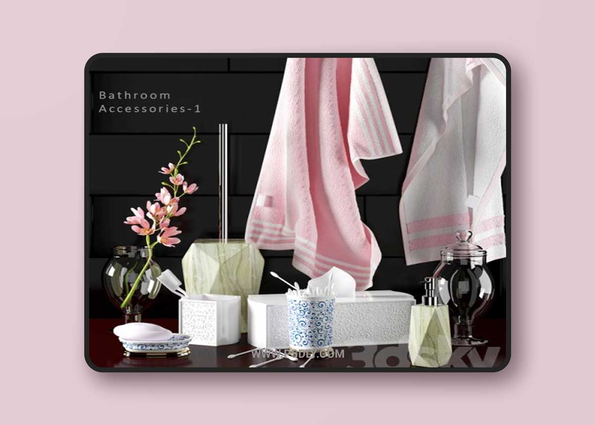BATHROOM ACCESSORIES 1 3D Model 1 BATHROOM ACCESSORIES 1 3D Model