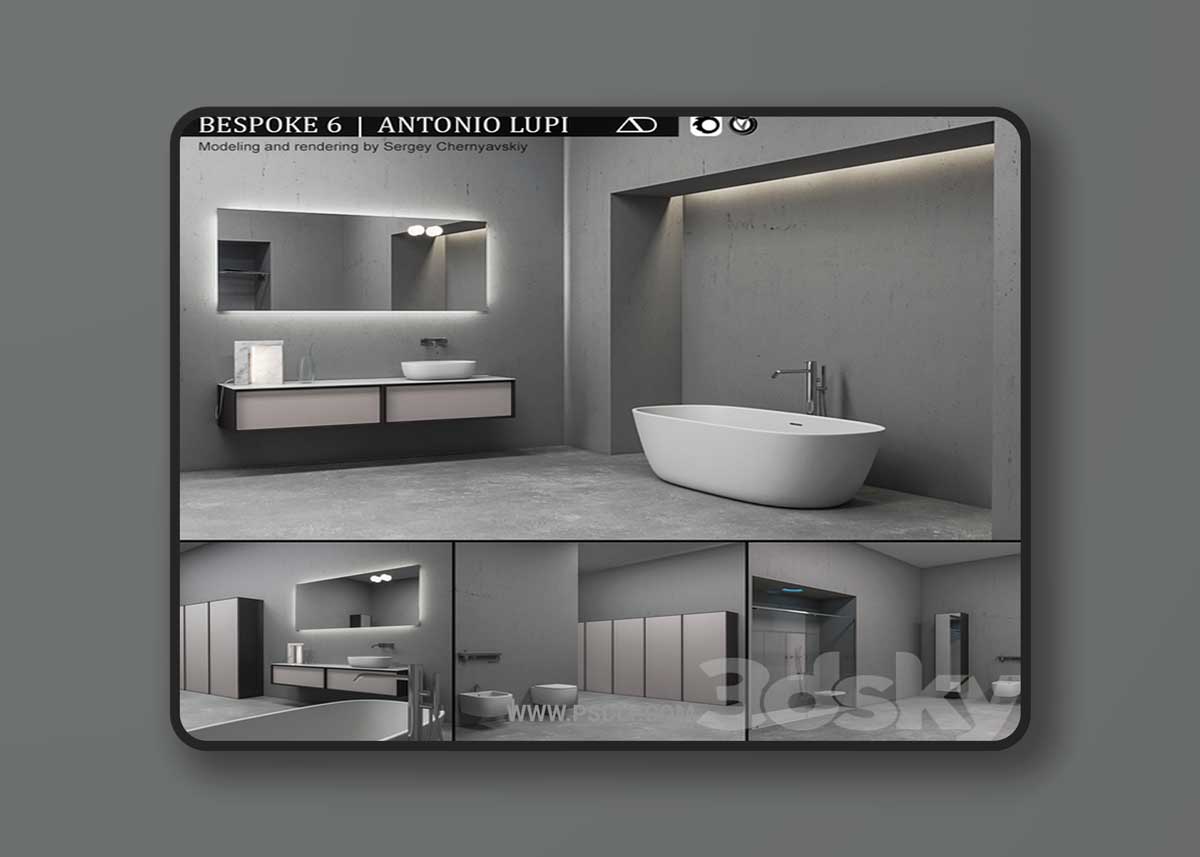 Bathroom furniture set Bespoke 6 3D Model 1 Bathroom furniture set Bespoke 6 3D Model