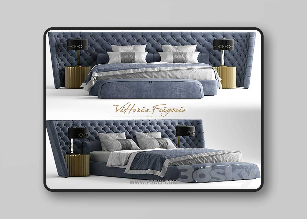 Bed vittoria frigerio MEDICI LARGE 3D Model 1 Bed vittoria frigerio MEDICI LARGE 3D Model