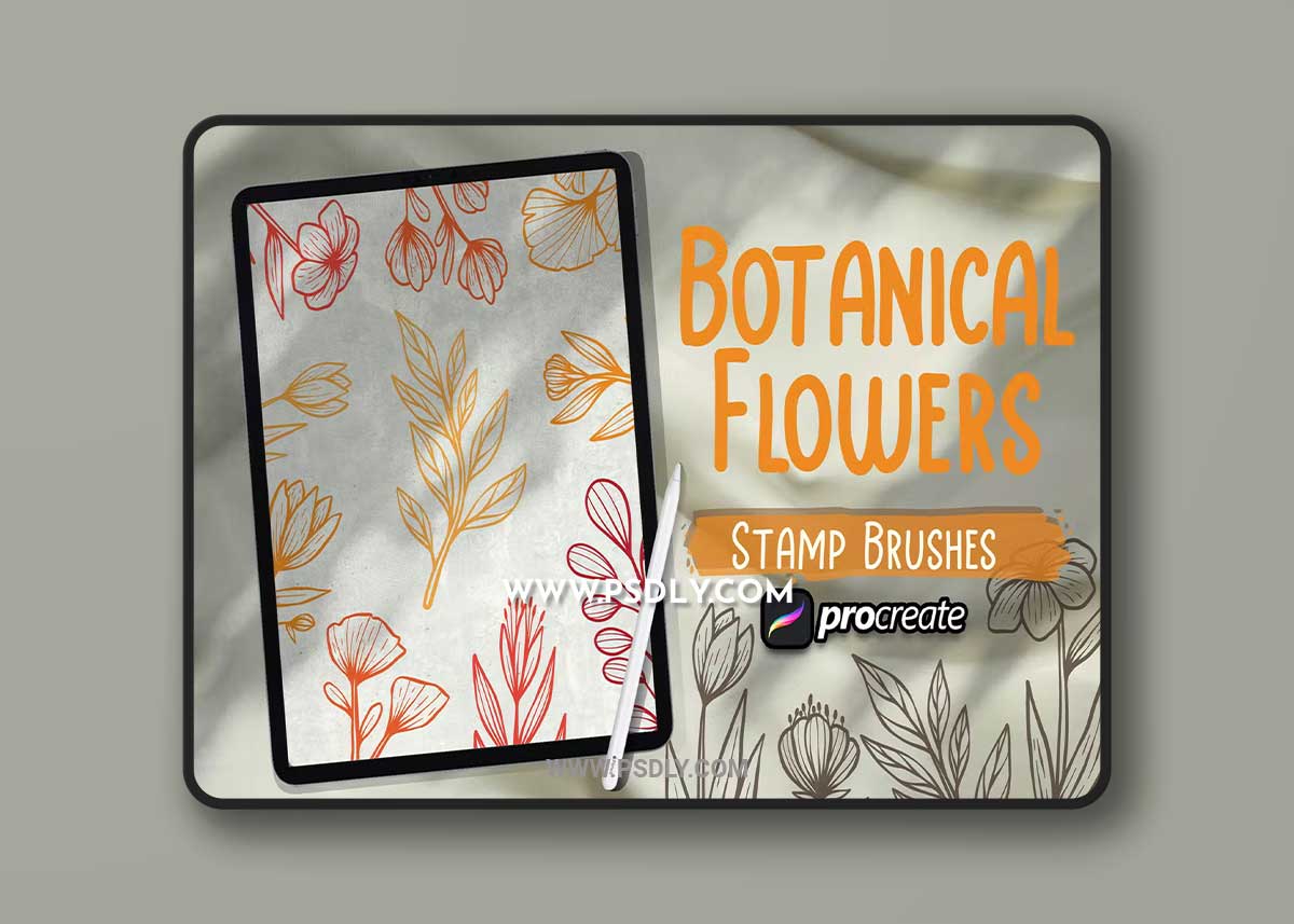 Botanical Floral Brush Stamp Procreate E2D3CG7 1 Botanical Floral Brush Stamp Procreate E2D3CG7