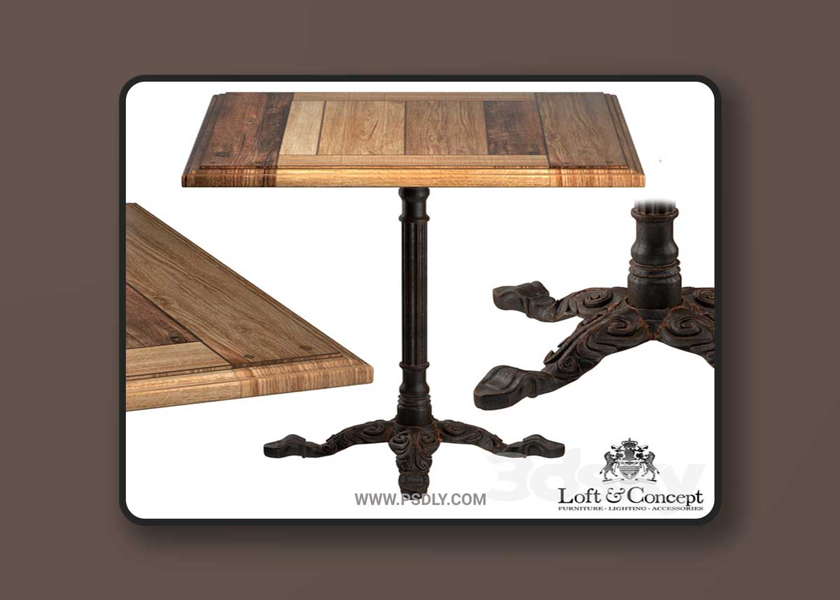 CAST IRON AND OAK RESTAURANT TABLE SQUARE 1 CAST IRON AND OAK RESTAURANT TABLE SQUARE