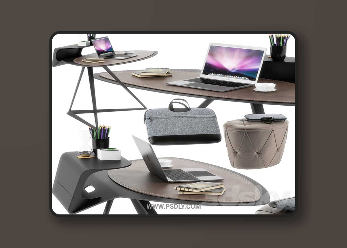 Cattelan Italia Storm desk set 3D Model 1 Cattelan Italia Storm desk set 3D Model