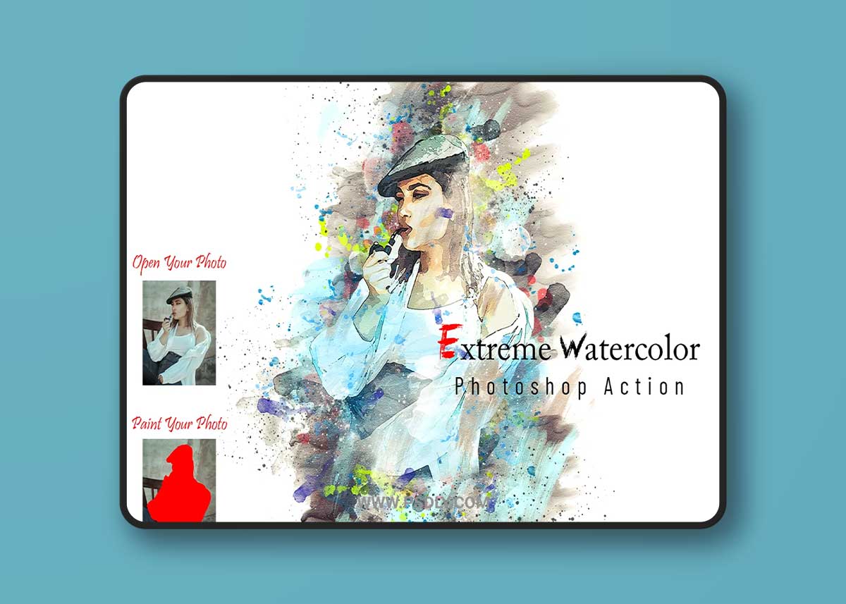 CreativeMarket - Extreme Watercolor Photoshop Action 7080961 1 CreativeMarket - Extreme Watercolor Photoshop Action 7080961