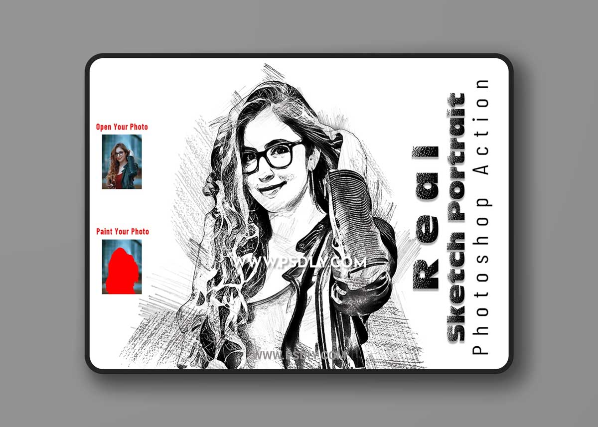 CreativeMarket - Real Sketch Portrait PS Action 7041033 1 CreativeMarket - Real Sketch Portrait PS Action 7041033