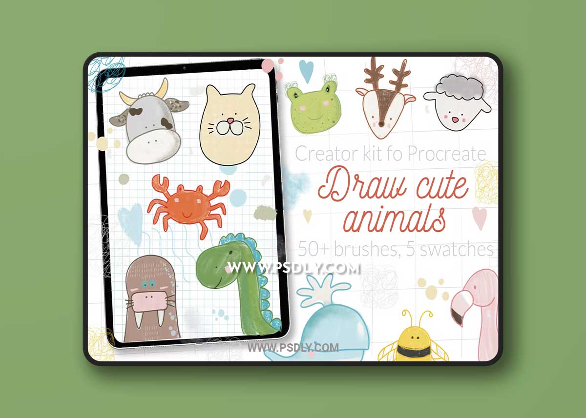 Cute animals Procreate stamps Z8JXVMD 1 Cute animals Procreate stamps Z8JXVMD