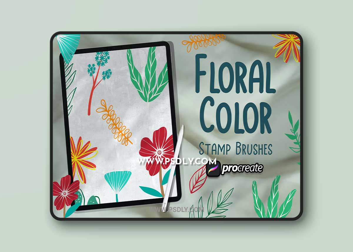 Floral Color Brush Procreate RDPG7GD 1 Floral Color Brush Procreate RDPG7GD