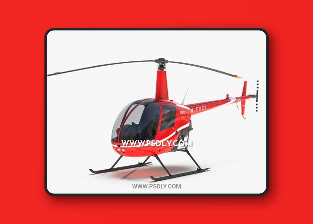 Helicopter Robinson R22 Red 3D Models 1 Helicopter Robinson R22 Red 3D Models