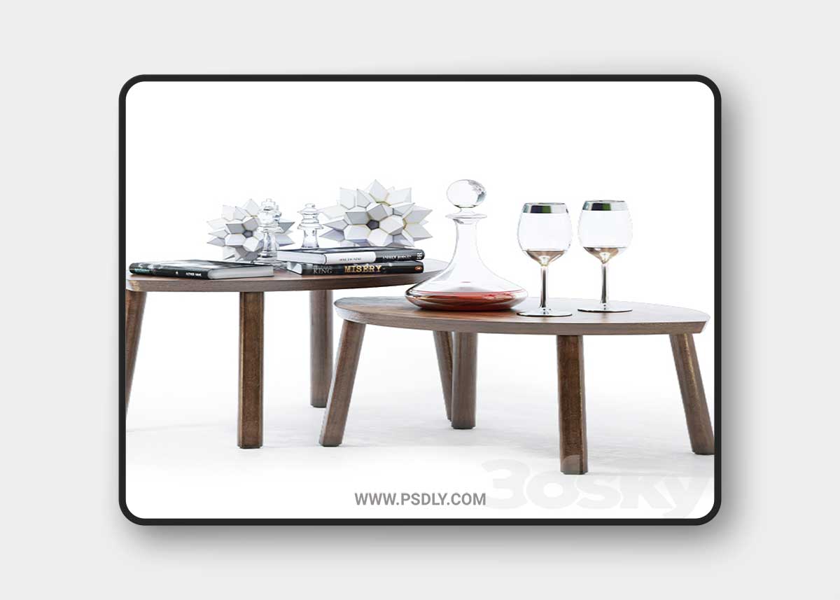 IKEA STOCKHOLM Set of tables, 2 pcs. + Decor 3D Model 1 IKEA \ STOCKHOLM \ Set of tables, 2 pcs. + Decor 3D Model