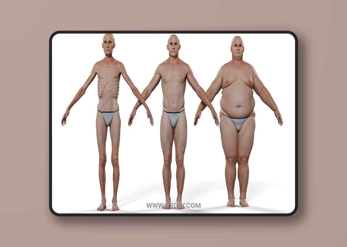 Morphable Male Base Mesh 3D Model 1 Morphable Male Base Mesh 3D Model