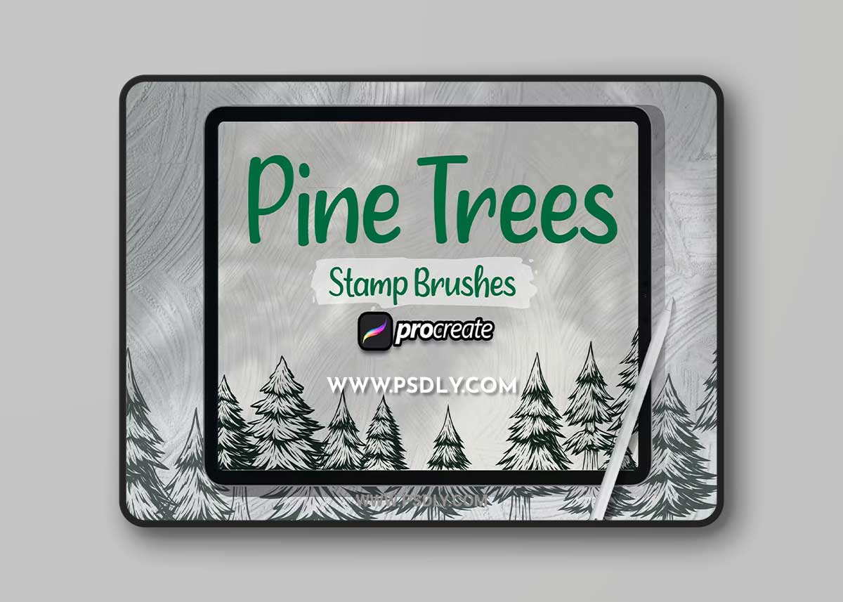 Pine Tree Brush Stamp Procreate FZ7WJDY 1 Pine Tree Brush Stamp Procreate FZ7WJDY