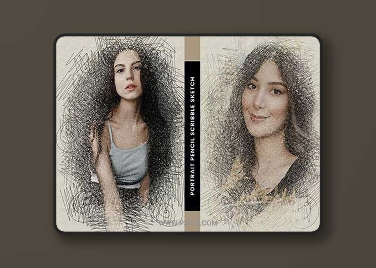 Portrait Pencil Scribble Sketch PMW4DD7 1 Portrait Pencil Scribble Sketch PMW4DD7