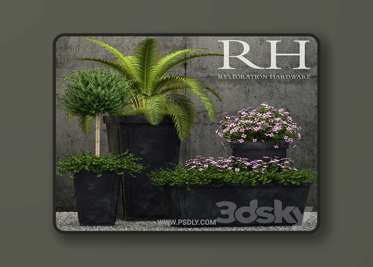 Restoration Hardware paneled sheet metal planters 1 Restoration Hardware paneled sheet metal planters