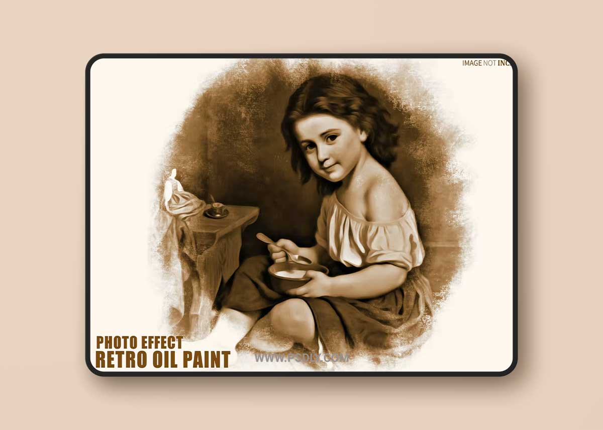 Retro oil painting brush photo effect 1 Retro oil painting brush photo effect