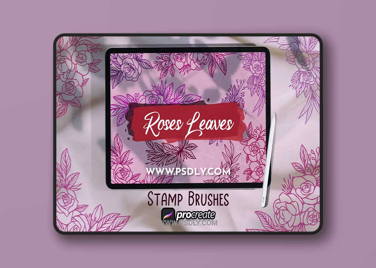 Roses Leaves Brush Stamp Procreate M5VSGLY 1 Roses Leaves Brush Stamp Procreate M5VSGLY