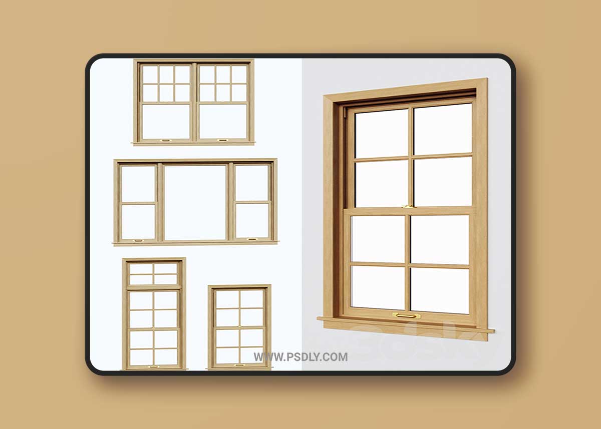Sash windows double hung sliding sash 3D Model 1 Sash windows double hung sliding sash 3D Model