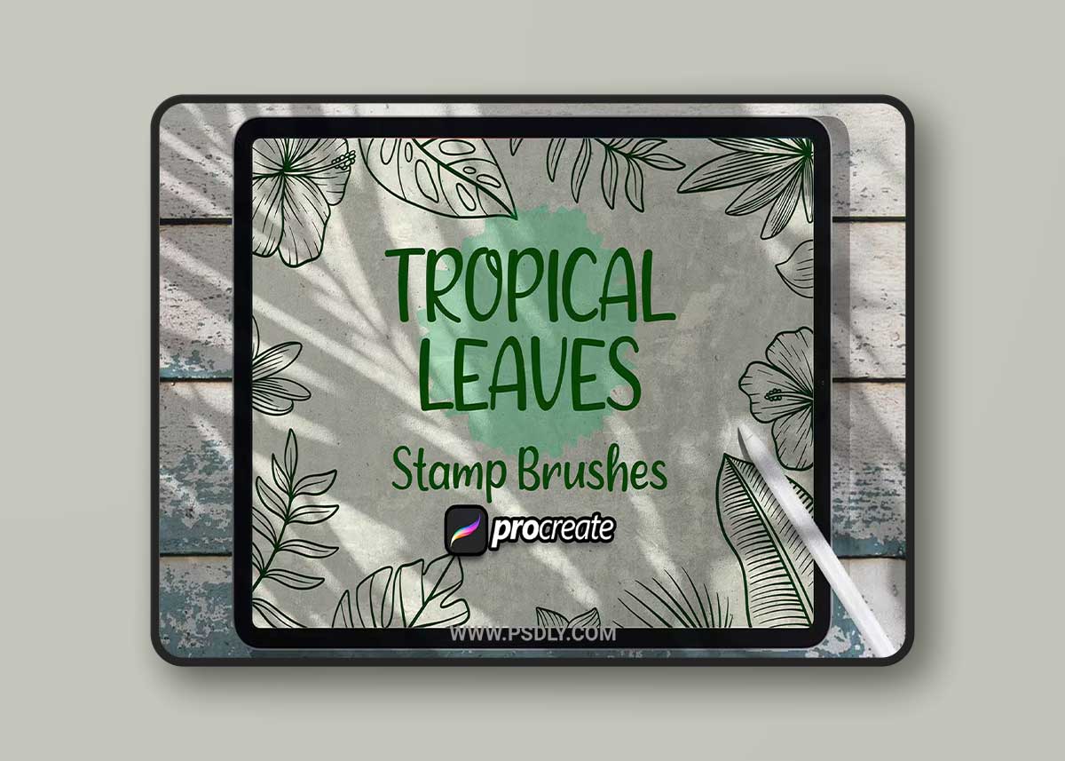 Tropical Leaves Brush 1 Tropical Leaves Brush