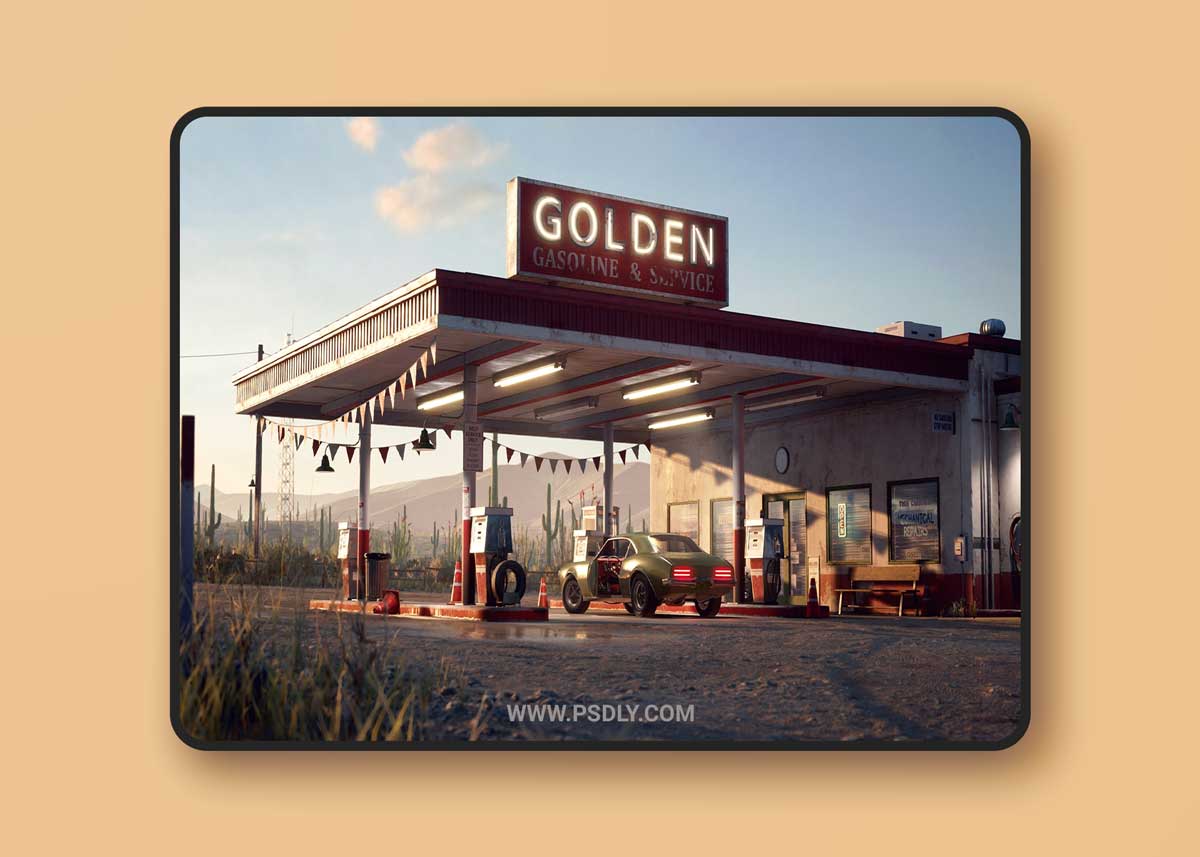 Unreal Engine - Desert Gas Station (4.2x) 3D Model 1 Unreal Engine - Desert Gas Station (4.2x) 3D Model