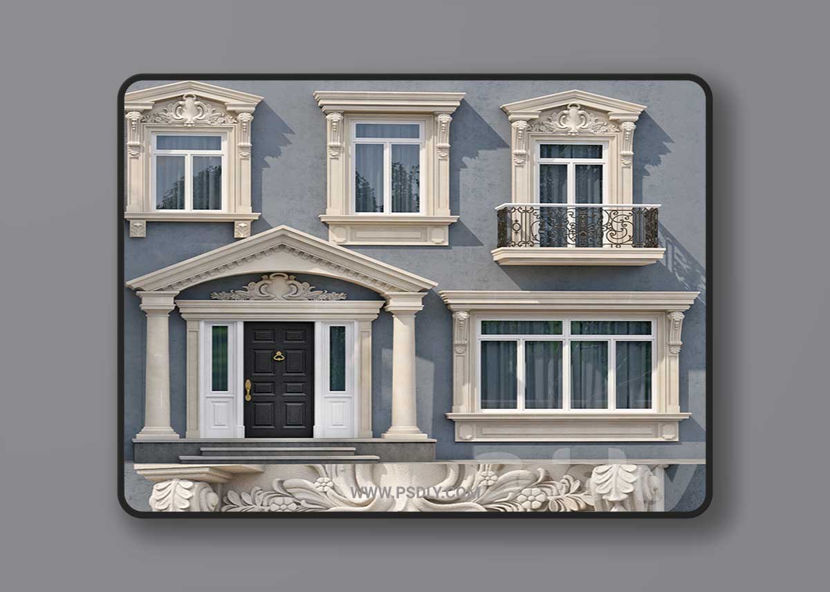 Windows and doors in the style of modern classics 5 3D Model 1 Windows and doors in the style of modern classics 5 3D Model