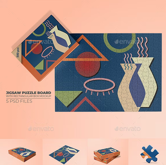 GraphicRiver - Jigsaw Puzzle Board with Rectangular Box Mockup 35131680 1 GraphicRiver - Jigsaw Puzzle Board with Rectangular Box Mockup 35131680