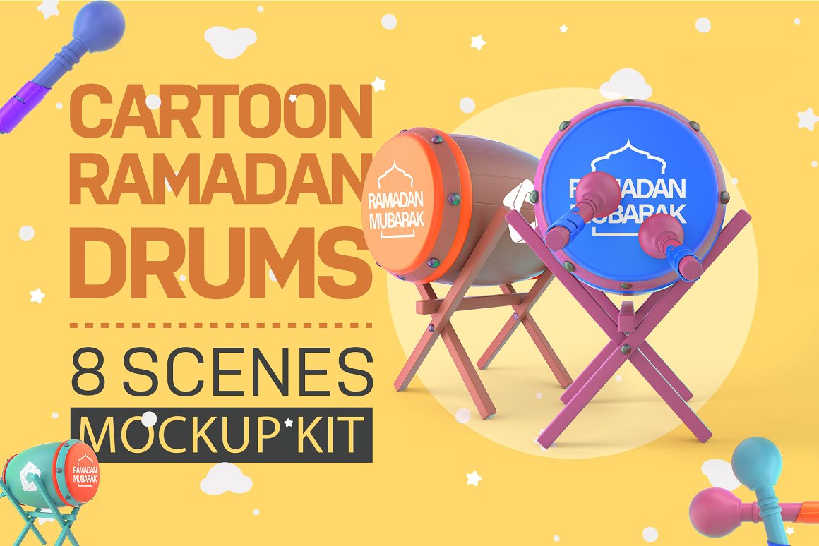 CreativeMarket - Cartoon Ramadan Drums Kit 7019906 1 CreativeMarket - Cartoon Ramadan Drums Kit 7019906