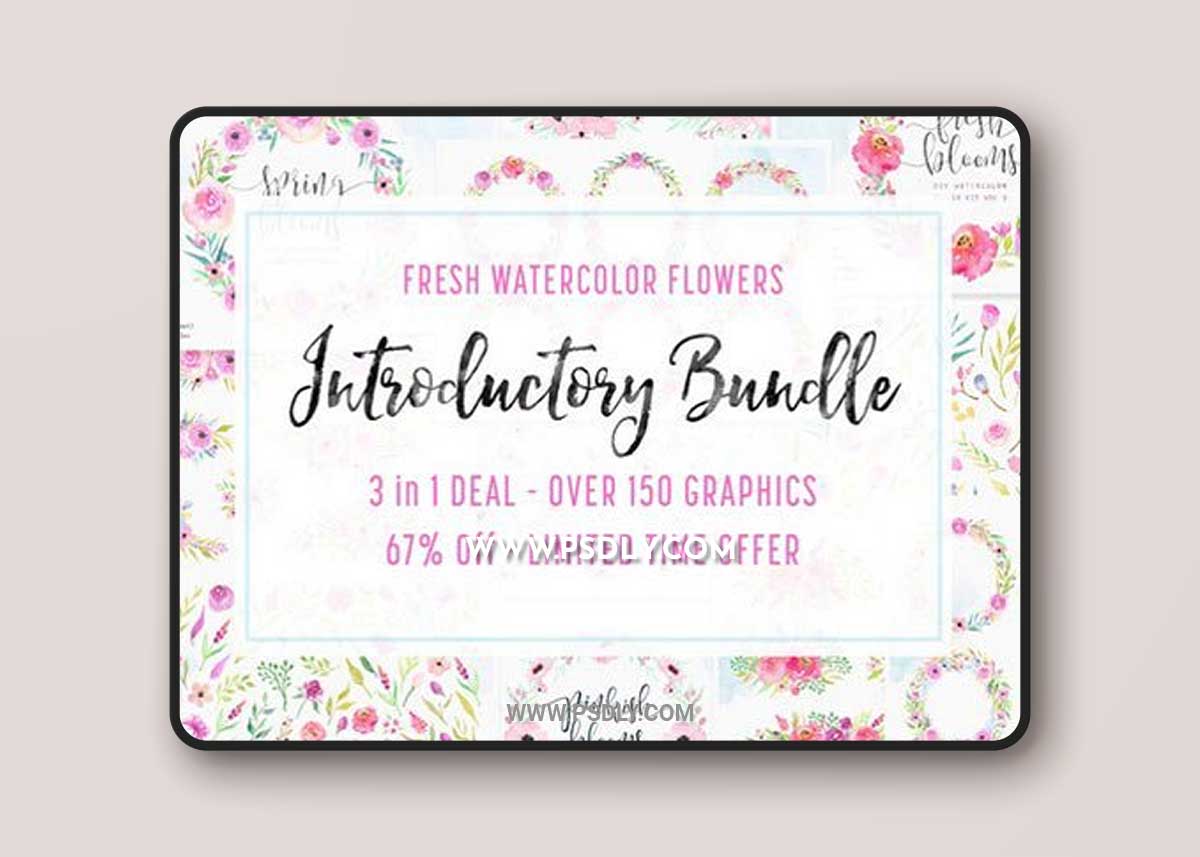 3 IN 1 Bundle - Watercolor Flowers 1 3 IN 1 Bundle - Watercolor Flowers