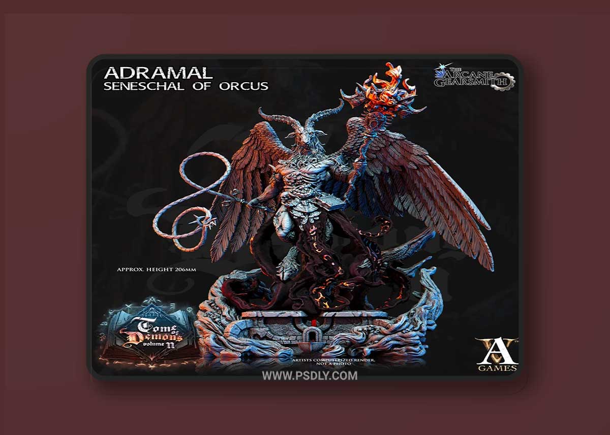 Adramal - Seneschal of Orcus 3D Printable 1 Adramal - Seneschal of Orcus 3D Printable