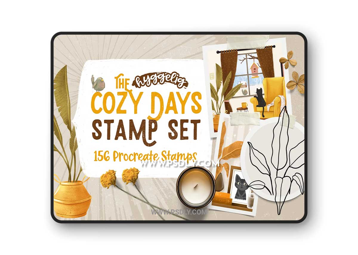 CreativeMarket - Cozy Days Stamp Set for Procreate 6873745 1 CreativeMarket - Cozy Days Stamp Set for Procreate 6873745