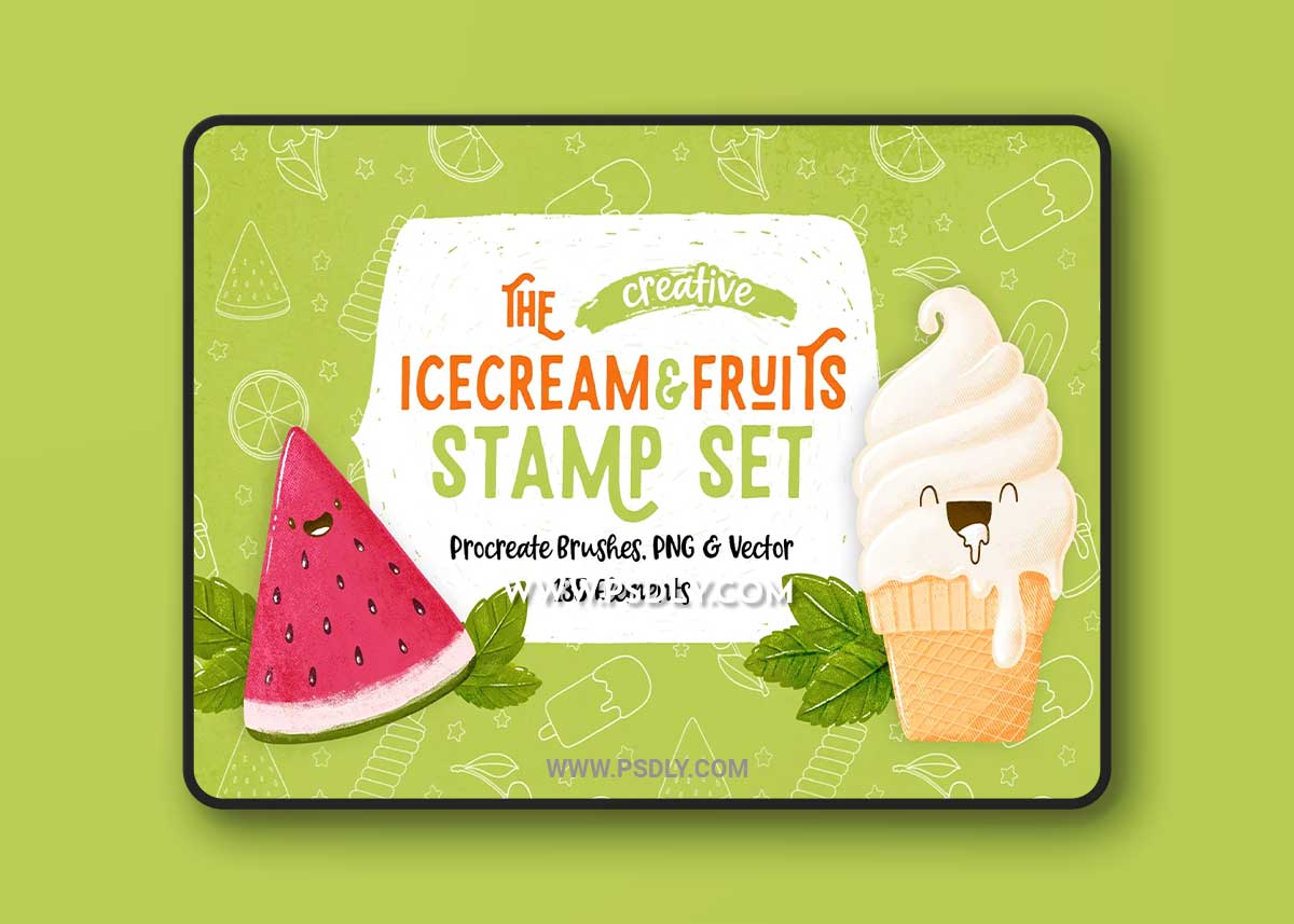 CreativeMarket - Procreate Icecream & Fruits Stamps 5141932 1 CreativeMarket - Procreate Icecream & Fruits Stamps 5141932