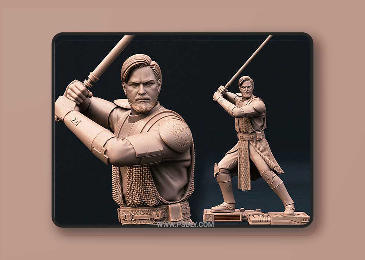 General Obi Wan Kenobi 3D Printable 3D Model 1 General Obi Wan Kenobi 3D Printable 3D Model
