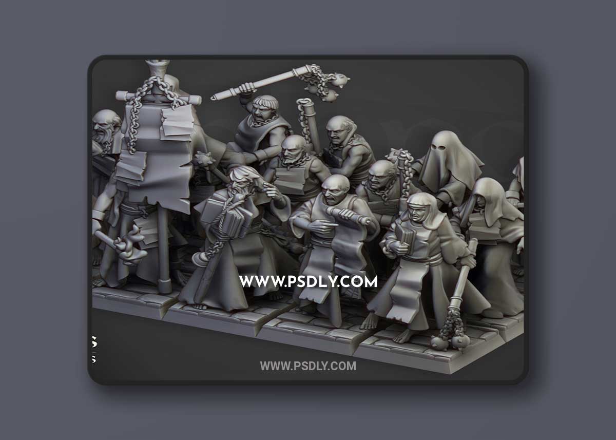 Highlands Miniatures - Fanatical Zealots 3D Printable 1 Highlands Miniatures - Fanatical Zealots 3D Printable