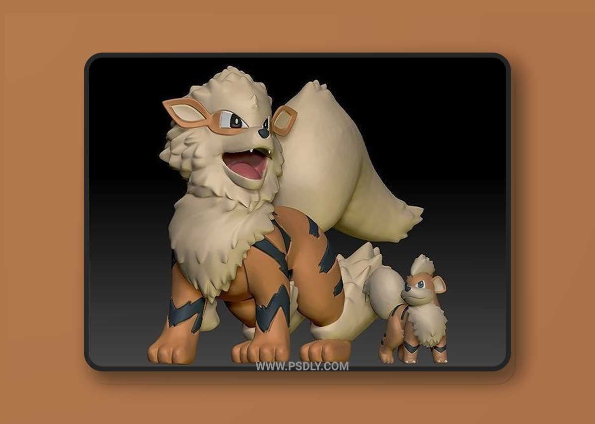 Pokemon Growlithe Arcanine 3D Printable 1 Pokemon Growlithe Arcanine 3D Printable