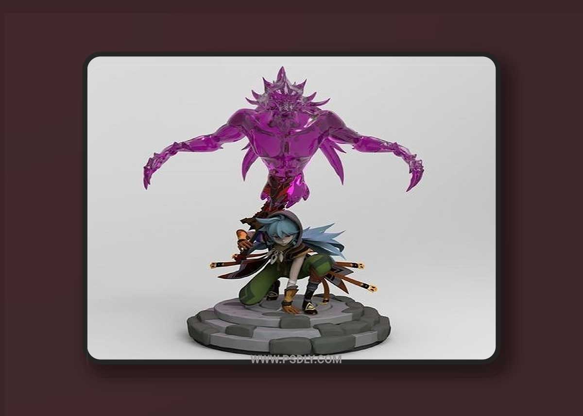Razor - Genshin Impact 3D Printable 3D Model 1 Razor - Genshin Impact 3D Printable 3D Model